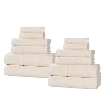 SUPERIOR Milo Smart Twist Cotton 12 pc Absorbent Towel Set