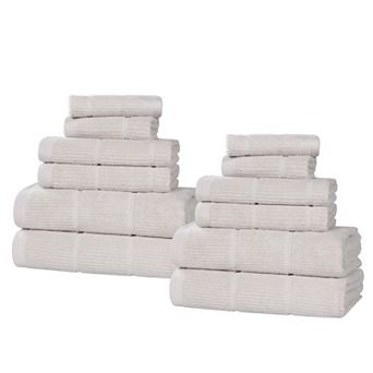 SUPERIOR Milo Smart Twist Cotton 12 pc Absorbent Towel Set