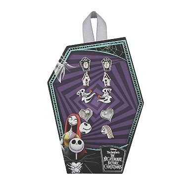 Disney's The Nightmare Before Christmas Two-Tone Gravestone, Zero, Jack and Sally, & Heart 5-piece Stud Earrings Set