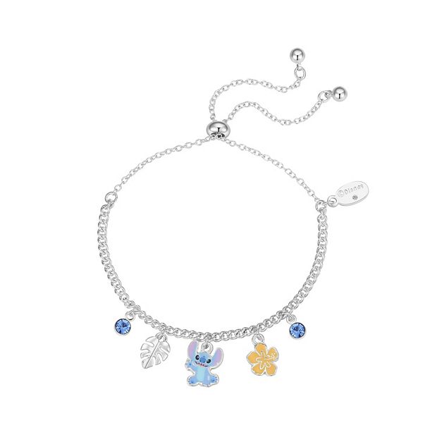 Disney Lilo&Stitch ブレスレット　8点 16cm セート Disney's Lilo & Stitch Silver Tone Crystal Flower Charm Adjustable