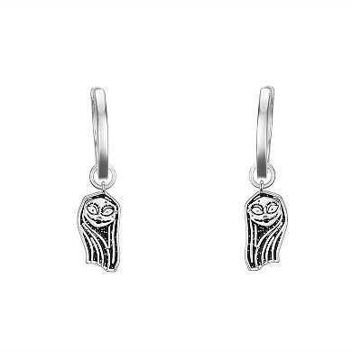 Disney's The Nightmare Before Christmas Silver Tone Sally Drop Hoop Earrings