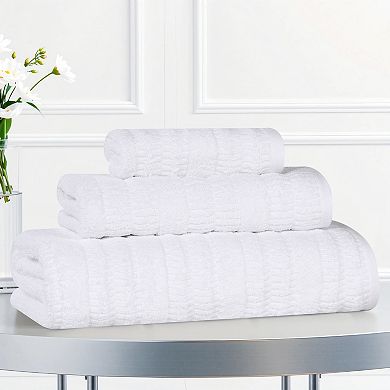 SUPERIOR Mika Smart Twist Cotton 3 Piece Plush Absorbent Towel Set