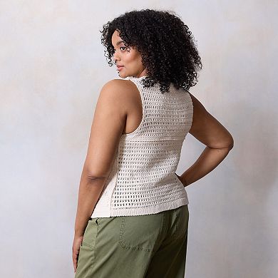 Plus Size LC Lauren Conrad Crochet Vest