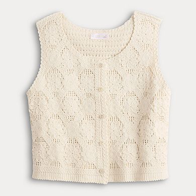 Petite LC Lauren Conrad Crochet Vest