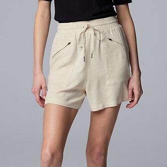 Petite Simply Vera Vera Wang Zip Front Shorts