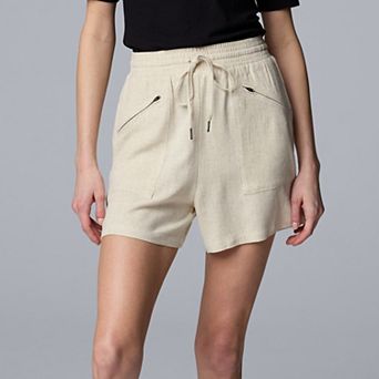 Petite Simply Vera Vera Wang Zip Front Shorts