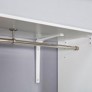 Closet Organizer System with 3 Shelf Towers, Closet System with 2 Drawers Armoire Wardrobe