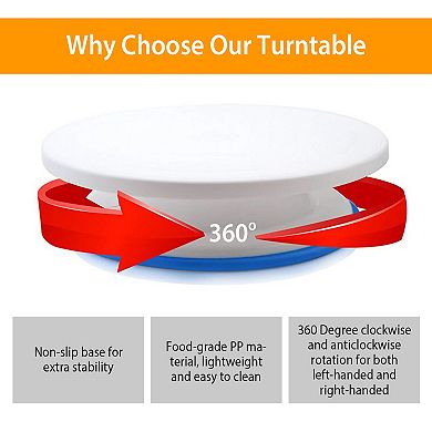 11" Rotating Cake Turntable with 108-Piece Decorating Supplies Kit