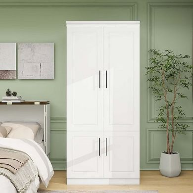 Armoire Wardrobe Closet with 2 Doors,71"High Bedroom Armoire Wardrobe Closet with Storage Cabinet