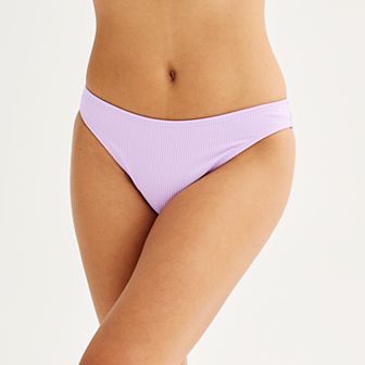 Juniors' Ninety-Nine° High Leg V-Waist Cheeky Bikini Bottoms