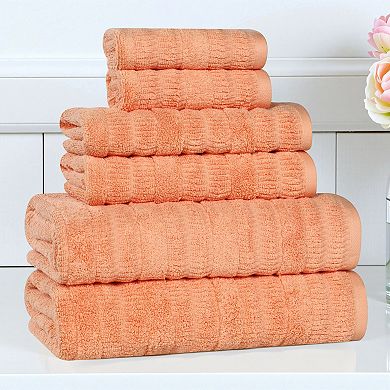 SUPERIOR Mika Smart Twist Cotton 6 Piece Plush Absorbent Towel Set