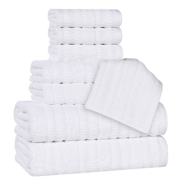 SUPERIOR Mika Smart Twist Cotton 8 Piece Plush Absorbent Towel Set