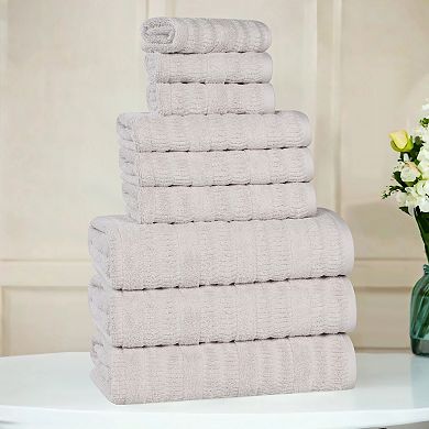 SUPERIOR Mika Smart Twist Cotton 9 Piece Plush Absorbent Towel Set