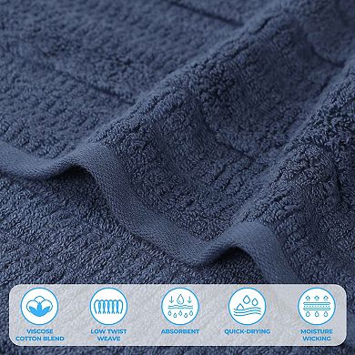 SUPERIOR Mika Smart Twist Cotton 12 Piece Plush Absorbent Towel Set