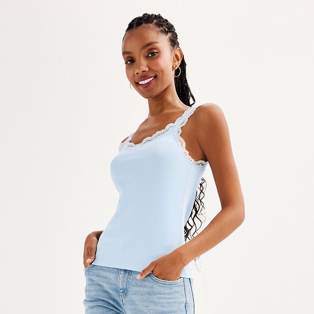 Juniors' SO® Lace Trim Cami