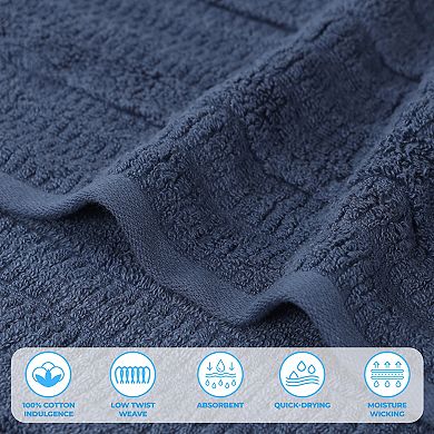 SUPERIOR Mika Smart Twist Cotton Plush Absorbent Bath Sheets Set