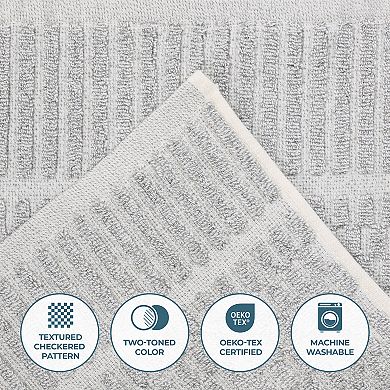 SUPERIOR Juno Medium Weight Checkered Border 3 Piece Towel Set