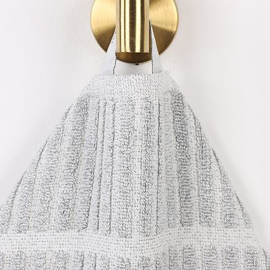 SUPERIOR Juno Medium Weight Checkered Border 3 Piece Towel Set