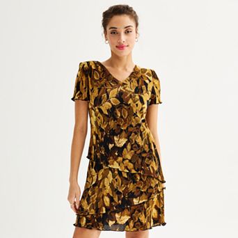 Women's Connected Apparel Short Sleeve Tiered Mini Dress