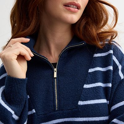 Women's Draper James Quarter Zip Pullover Sweater