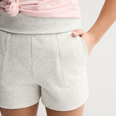 Girls 7-16 eyeshadow Foldover Fleece Shorts