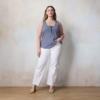Plus Size LC Lauren Conrad Henley Tank Top