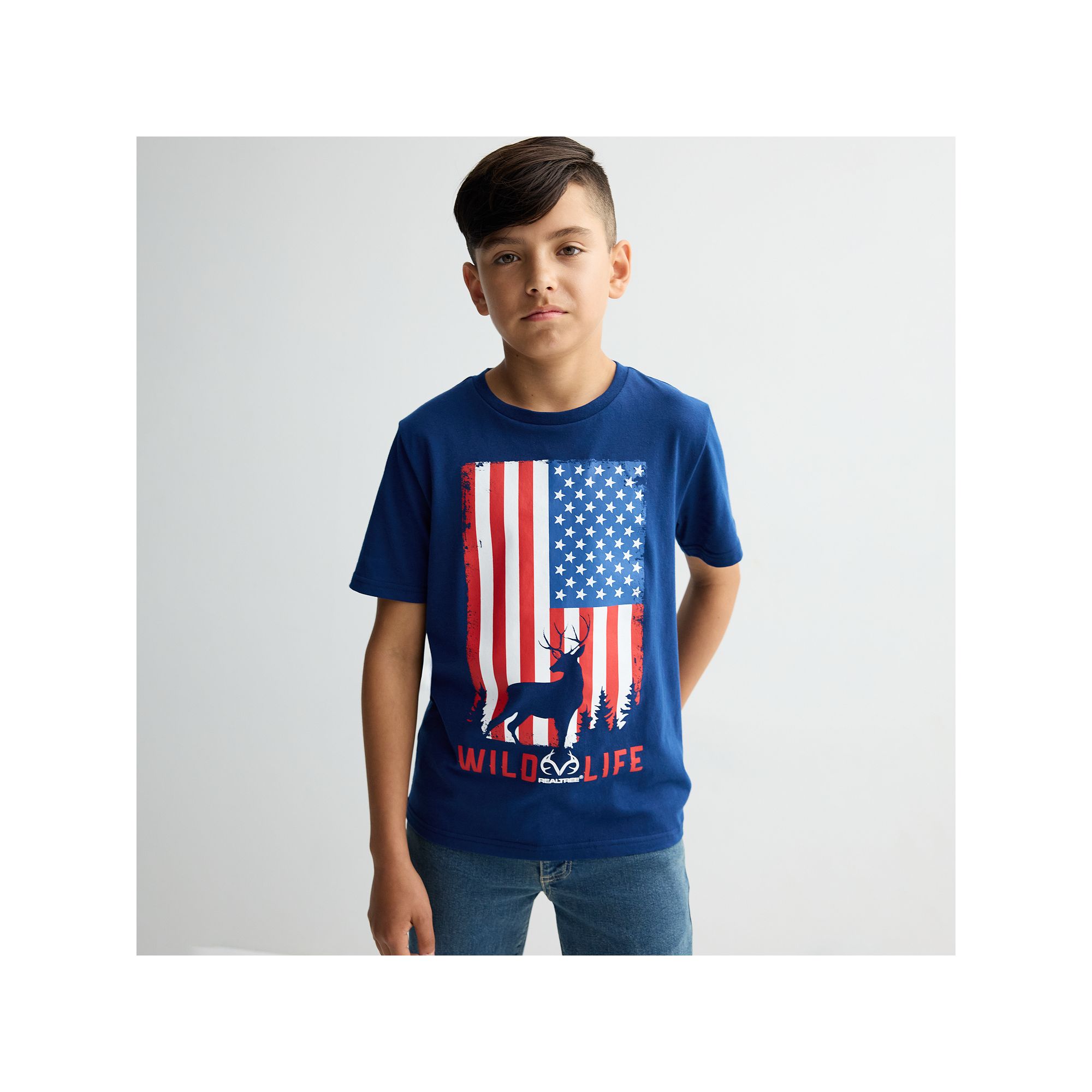 Boys 8-20 Realtree Americana Wildlife Graphic Tee, Boys, Size: Small, Blue