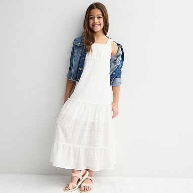 Girls 7-16 eyeshadow Peasant Top Midi Dress