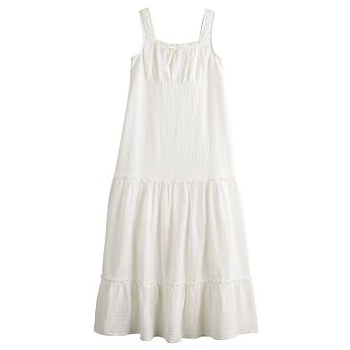 Girls 7-16 eyeshadow Peasant Top Midi Dress