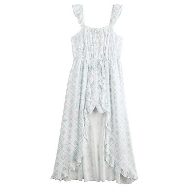Girls 7-16 eyeshadow Flutter Sleeve Nautical High Low Dress
