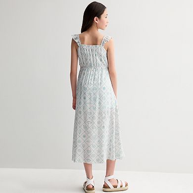 Girls 7-16 eyeshadow Flutter Sleeve Nautical High Low Dress