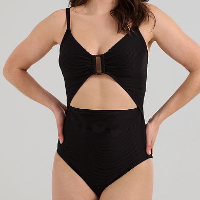 Women's Freshwater Tortise Trim Cutout One-Piece