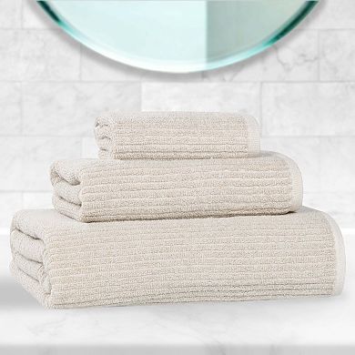 SUPERIOR 3 Piece Destin Medium Weight Solid Towel Set