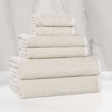 SUPERIOR 6 Piece Destin Medium Weight Solid Towel Set