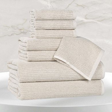 SUPERIOR 8 Piece Destin Medium Weight Solid Towel Set
