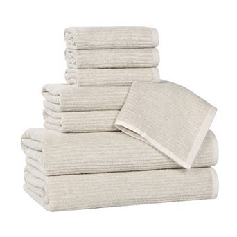 SUPERIOR 8 pc Destin Medium Weight Solid Towel Set