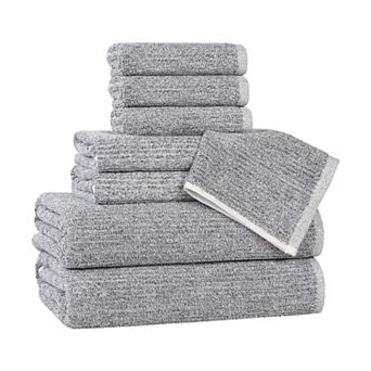 SUPERIOR 8 pc Destin Medium Weight Solid Towel Set