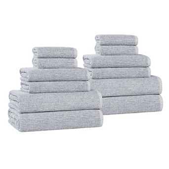 SUPERIOR 12 pc Destin Medium Weight Solid Towel Set