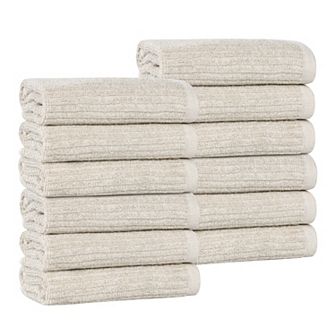 SUPERIOR 12 pc Destin Medium Weight Solid Face Towel Set