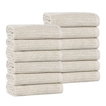 SUPERIOR 12 pc Destin Medium Weight Solid Face Towel Set