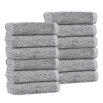 SUPERIOR 12 pc Destin Medium Weight Solid Face Towel Set