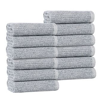 SUPERIOR 12 pc Destin Medium Weight Solid Face Towel Set