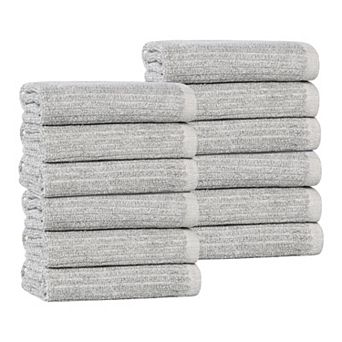 SUPERIOR 12 pc Destin Medium Weight Solid Face Towel Set
