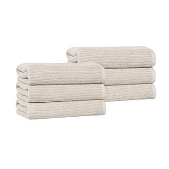 SUPERIOR 6 pc Destin Medium Weight Solid Hand Towel Set
