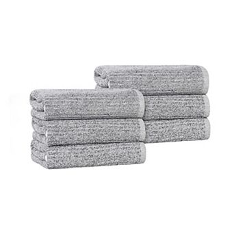 SUPERIOR 6 pc Destin Medium Weight Solid Hand Towel Set