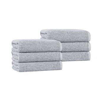 SUPERIOR 6 pc Destin Medium Weight Solid Hand Towel Set