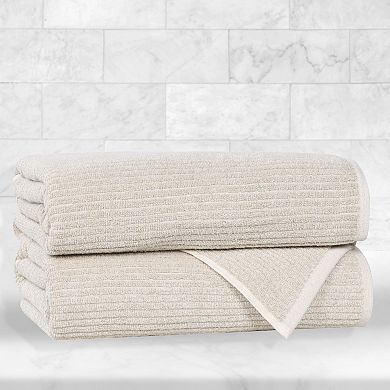 SUPERIOR 2 Piece Destin Medium Weight Solid Bath Towel Set