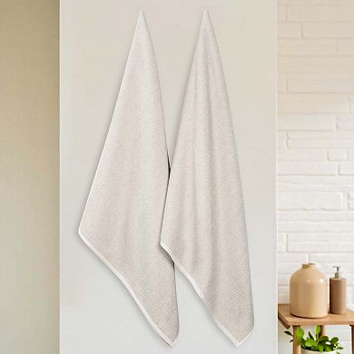 SUPERIOR 2 Piece Destin Medium Weight Solid Bath Sheet Set