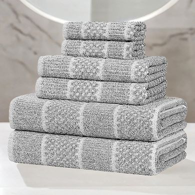 SUPERIOR 6 Piece Naples Medium Weight Towel Set