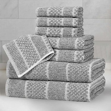 SUPERIOR 8 Piece Naples Medium Weight Towel Set
